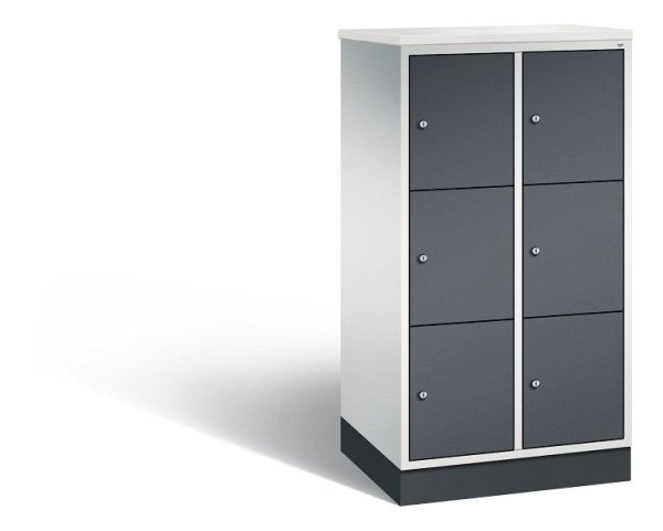 C+P Schließfachschrank Intro, H1255xB620xT490mm, Farbe: Lichtgrau / Schwarzgrau, 8573-201 S10253