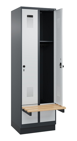 C+P Spind Evolo PLUS, 2 Abteil, 1950x600x815mm, 7016/7035, Drehriegel, 049040-20 S10017