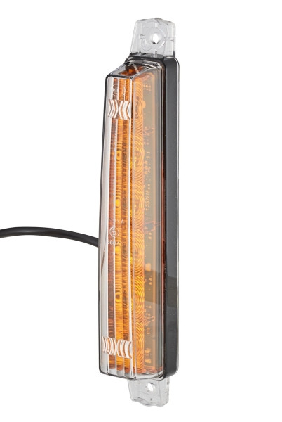 HELLA Blinkleuchte, LED, 12V, Anbau, glasklar, 400mm, offene Kabelenden, vorne, senkrechte Befestigung, mit Blinkleuchtenausfallkontrolle, 2BA 012 846-011