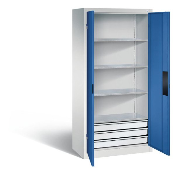 C+P Werkzeugschrank Acurado, H1950xB930xT500mm, Farbe: Lichtgrau / Enzianblau, Muldengriff, 8921-523 S10130