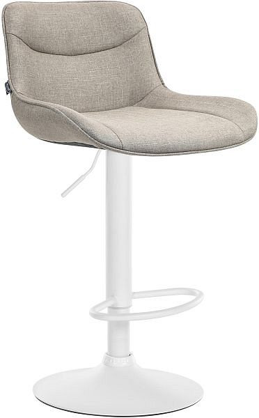 CLP Barhocker Vonore Stoff weiß, taupe, 323552, 4255716309626