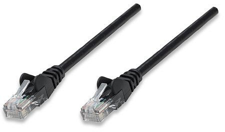 INTELLINET Netzwerkkabel, Cat5e, U/UTP, CCA, RJ45-Stecker/RJ45-Stecker, 0,5 m, schwarz, 318143