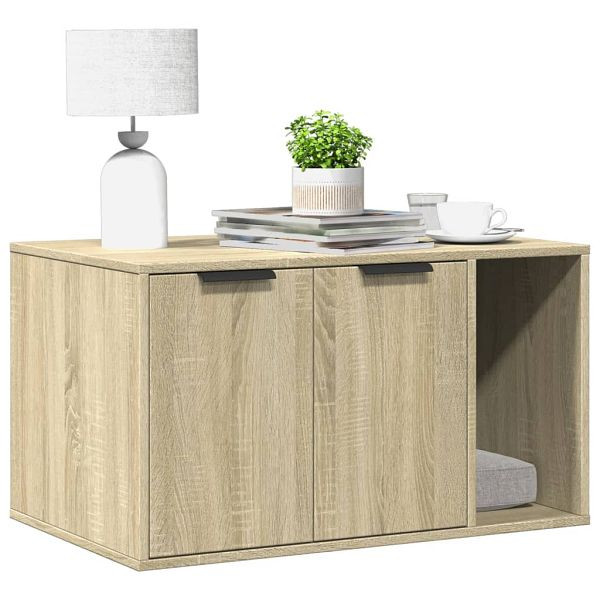 vidaXL Katzenklo Sonoma Eiche 80x50x45 cm Holzwerkstoff, 857735