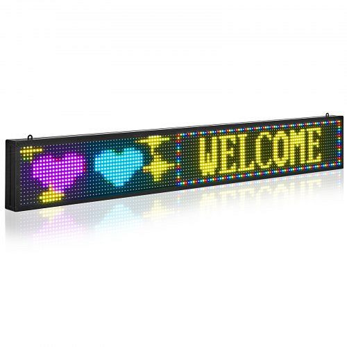 VEVOR LED Zeichen P10 Vollfarbe flexibles Scrolling Panel, DIY Anzeigetafel mit Text & GIF via Bluetooth (1310x190x55mm), YPGDGGP52X8YHHXKZ001V2