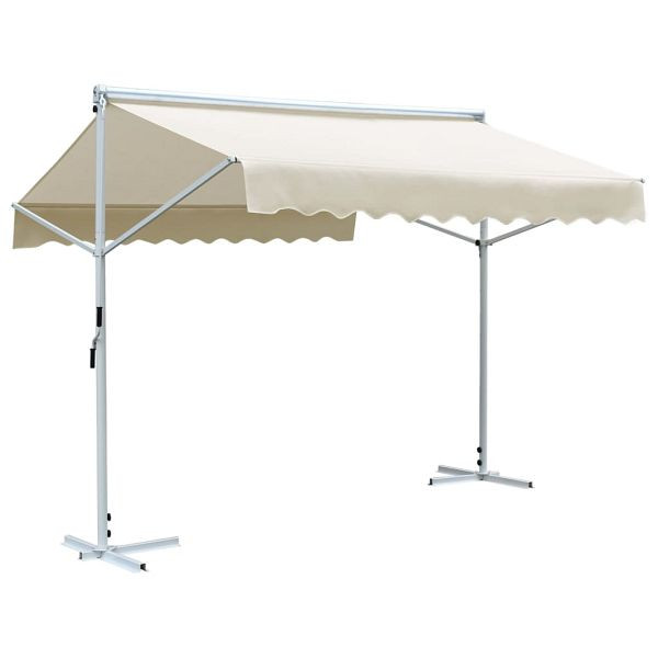 vidaXL Freistehende Markise 3x3 m Creme, Top-Qualität, 143744