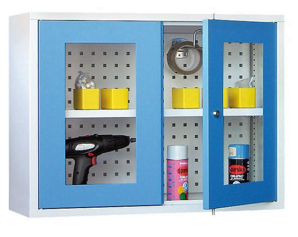 Pavoy Hängeschrank 600/300/800, Zylinderschloss, Sichtfenster, Lochfeldrückwand, 22337-080-191-905735
