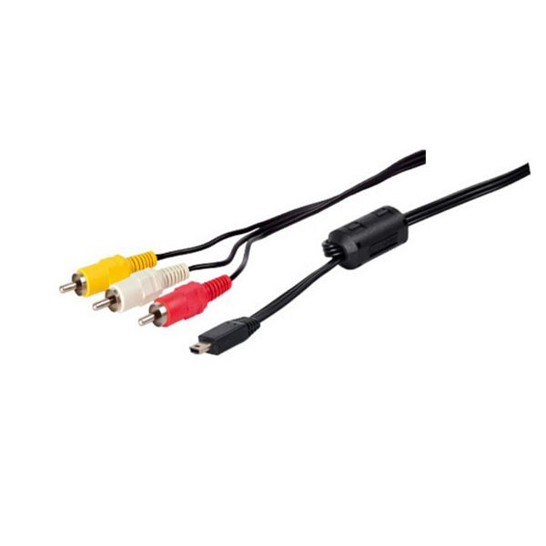 shiverpeaks BASIC-S, USB Mini 6-polig auf 3x Cinch-Stecker - Flachkabel, 1,5m+, BS77382