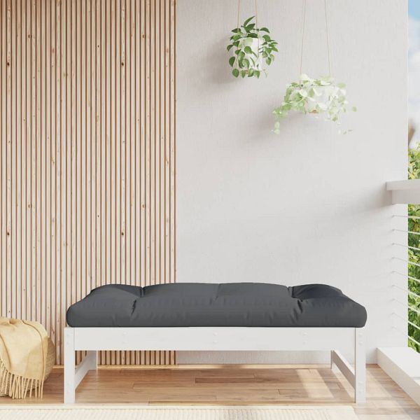 vidaXL Gartenhocker Weiß 120x80 cm Massivholz Kiefer, 825738