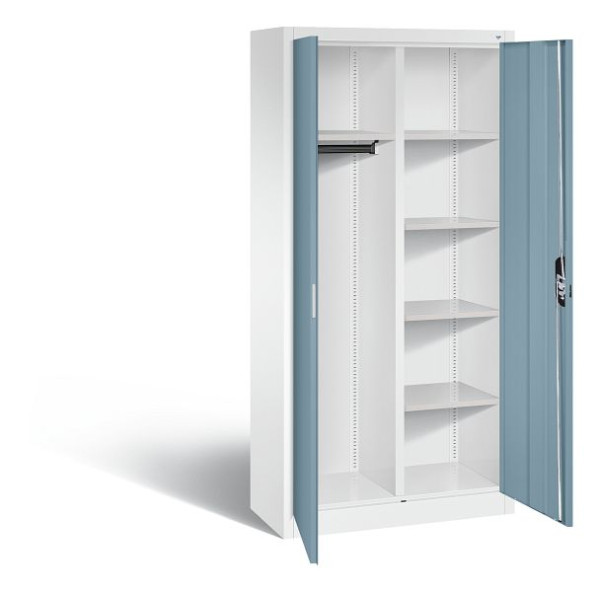 C+P Akten-/Garderobenschrank Acurado, H1950xB930xT400 mm, Weiß/Horizontblau, 9260-30 S10429