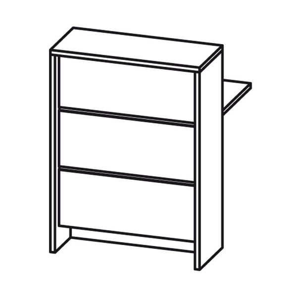 Deskin Thekenelement ELINUS, Dekor anthrazit, B 800 x T 780 x H 1085 mm, 277749