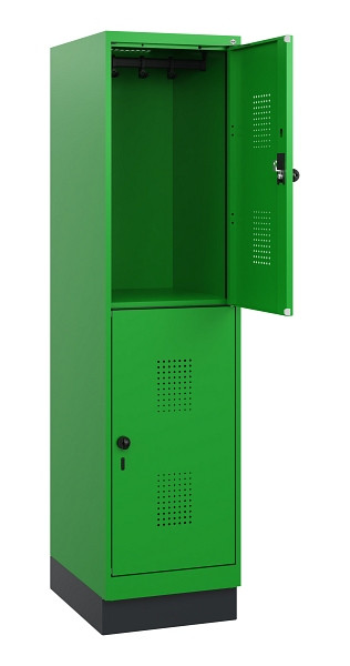 C+P Doppelstöckiger Spind Evolo PLUS, Sockel, 2 Fächer, 1630x400x500mm, 6037/603, Drehriegel, 0493205-12 S10036