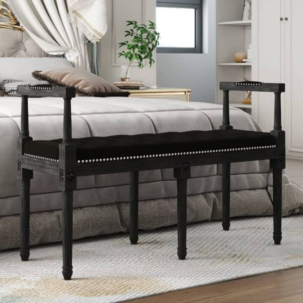 vidaXL Sitzbank Schwarz 110x40x70 cm Samt, Polsterung: Schaumstoff, 344428