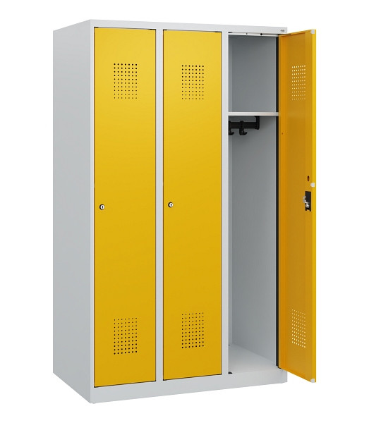 C+P Spind Evolo PLUS, 3 Abteile, 1530x900x500mm, 7035/1004, Zylinderschloss, 0490005-30 S10018