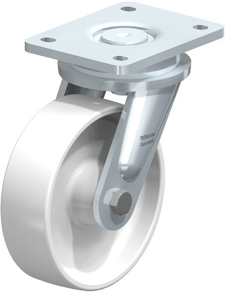 Blickle LO-PO 160G Stahlgeschweißte Schwerlast-Lenkrolle, Polyamid, Weiß, 683581