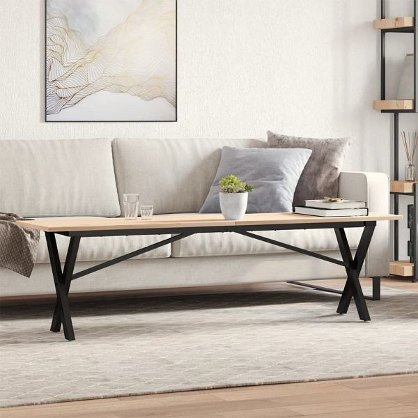 vidaXL Couchtisch X-Gestell 160x40x45 cm Massivholz Kiefer & Gusseisen, 3282690