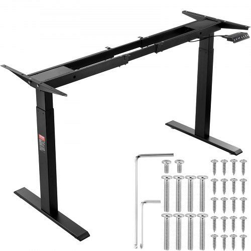 VEVOR Schreibtisch Gestell mit Doppelmotor, von 70-117 cm und Länge 110-178 cm, elektrisches Tischgestell (nur schwarzer Rahmen), SJZDZSDJ2J70USLE4V2