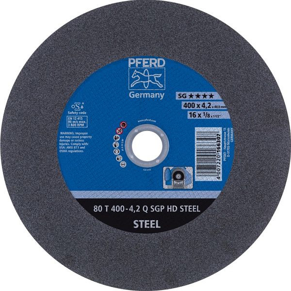 Pferd Trennscheibe HEAVY DUTY 80 T 400-4,2 Q SGP HD STEEL/40,0, VE: 10 Stück, 66324040