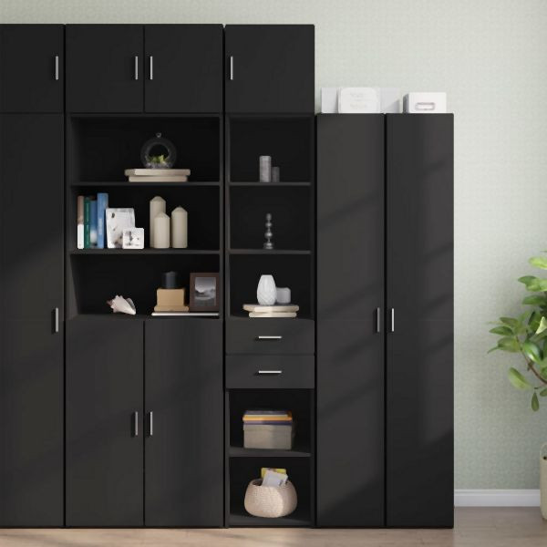 vidaXL Hochschrank Schmal Schwarz 40x42,5x225 cm Holzwerkstoff, 3281281