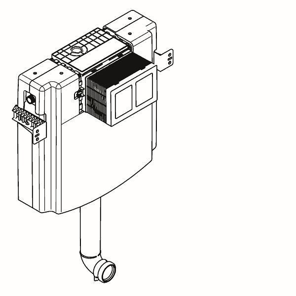 KWC WC-Spülkasten, Montage Technikraum, Spülmenge 6l/3l, 2030066229