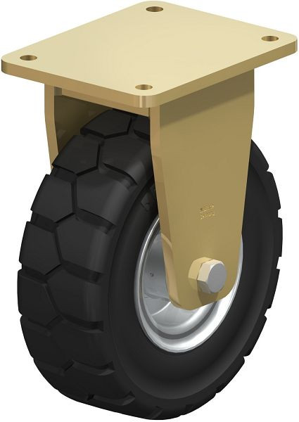 Blickle BS-VLE 257K Stahlgeschweißte Schwerlast-Bockrolle, Super-Elastik-Vollgummi, Schwarz, 660746