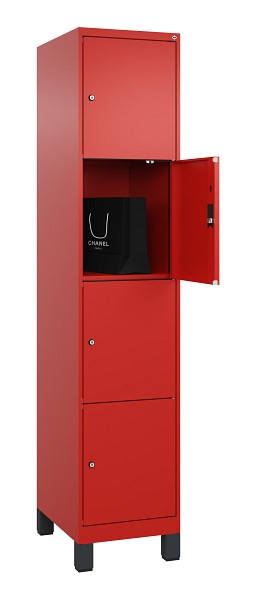 C+P Schließfachschrank Evolo PLUS, mit Füßen, 4 Fächer, 1950x400x500mm, 3020/30, 049010-124 S10025