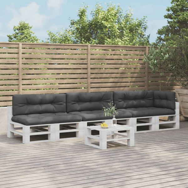 vidaXL Palettenkissen 7-teilig Anthrazit Stoff, 3217145