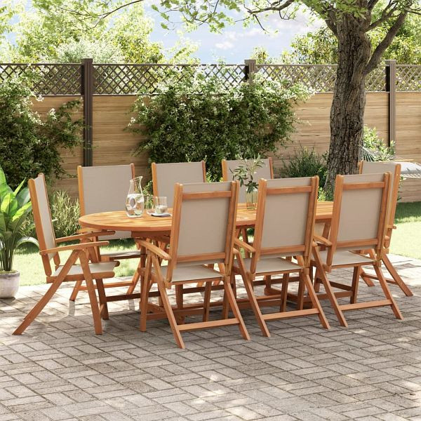 vidaXL Gartenstühle 8 Stück Klappbar Massivholz Akazie und Textilene, 3279246