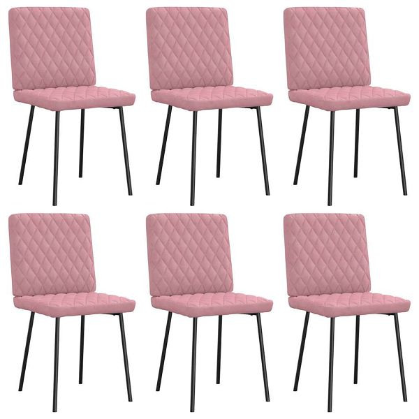 vidaXL Esszimmerstühle 6 Stk. Rosa Samt, 3315477, 8721158569226