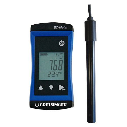 Greisinger G 1409 Präzises Leitfähigkeits-Messgerät/ EC-Meter für Leitfähigkeit bis max 5000 mS / cm, inklusive Titan-Messzelle, 480846