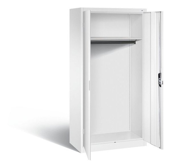 C+P Garderobenschrank Acurado, H1950xB930xT500mm, Farbe: Verkehrsweiß, Muldengriff, 9280-088 S10364