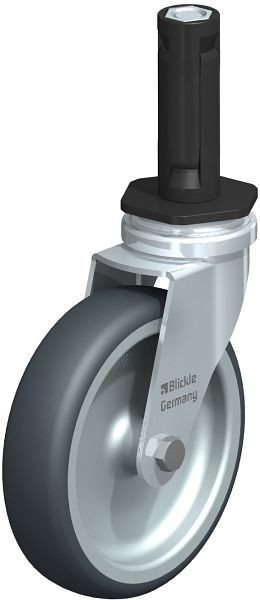 Blickle LRA-TPA 100G-ER02 Apparate-Lenkrolle mit Expander, Thermoplastisches Gummi-Elastomer, Grau, 845484