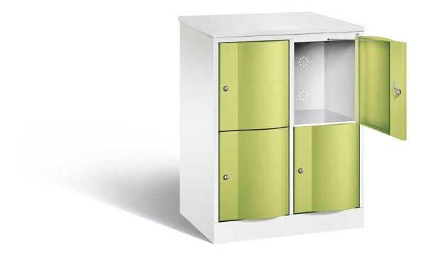 C+P Schließfachschrank Resisto, H1077xB772xT540mm, Farbe: Verkehrsweiß / Viridingrün, 8472-272 S10111