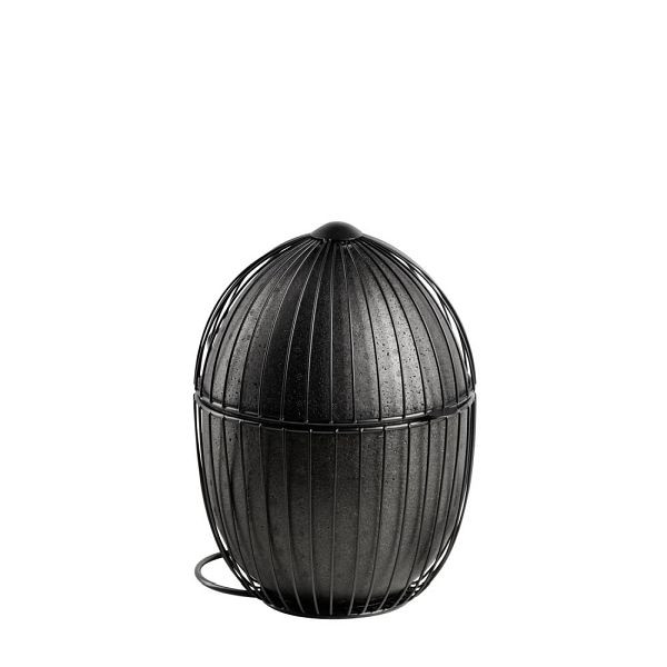 APS Eierkorb "OVO", Schwarzer Metall Eierkorb, Eierbehälter, zum Warmhalten, für ca. 35 Eier, Durchmesser 23 cm, Höhe 31 cm, Schwarz, 30480