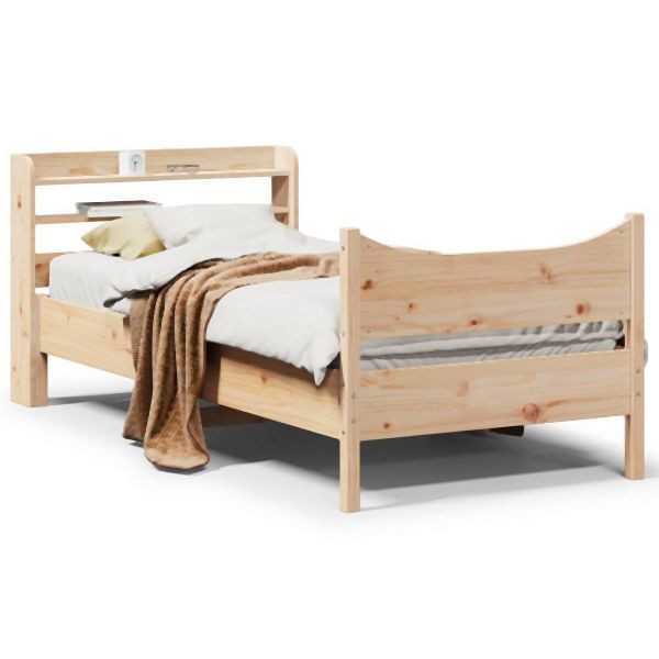 vidaXL Massivholzbett mit Kopfteil 75x190 cm Kiefer, 3307068