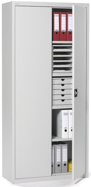 Deskin 5 OH Stahlschrank mit Flügeltüren, Lichtgrau RAL 7035, B 920 x H 1950 x T 420 mm, 266433