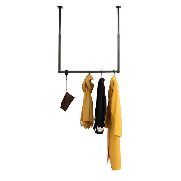 HOME DELUXE Garderobenleiste SWAY schwarz, verstellbar in der Höhe und Breite, 57869