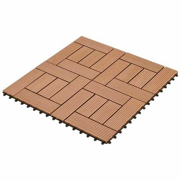 vidaXL Terrassenfliese 22-teilig Braun 30 x 30 cm WPC, 3444829