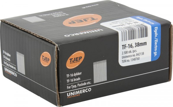 TJEP TF16 38mm Brads, verzinkt Box 2.500 Stück, Brads und Stifte, 842138