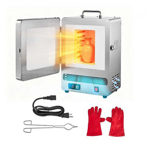 VEVOR elektrischer Schmelzofen 1650 W, max. 1200 ℃, für Wachsausschmelzguss, Ton-DIY, Metallglühen, Keramik, PID-Steuerung, ZMKXXDL1500WR2XUO001V2