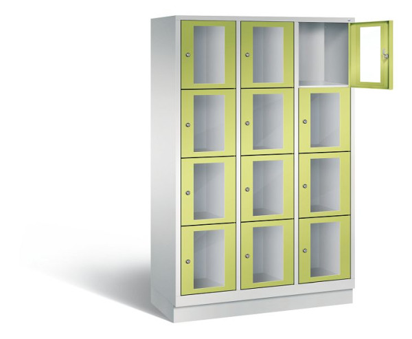 C+P Schließfachschrank Classic, H1800xB1200xT500mm, Farbe: Lichtgrau / Viridingrün, 8020A324 S10008