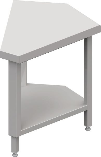 Stalgast Edelstahl Neutralausgabe 45° Ausseneckmodul 667x830x880 mm, Granitarbeitsplatte "Standard G1", CF06214