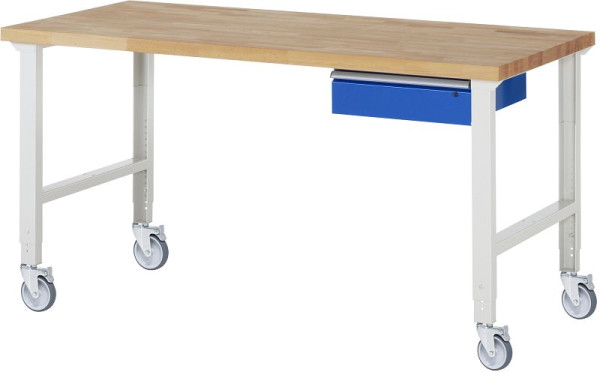 RAU Fahrbare Werkbank (höhenverstellbar) 7001A1, 2000x900x950-1000mm, 4 Lenkrollen, 05-7001A1-209B4H4.11