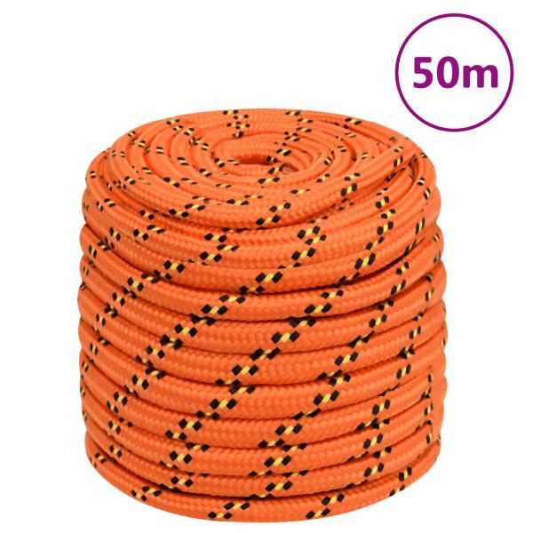 vidaXL Bootsseil Orange 18 mm 50 m Polypropylen, 152683