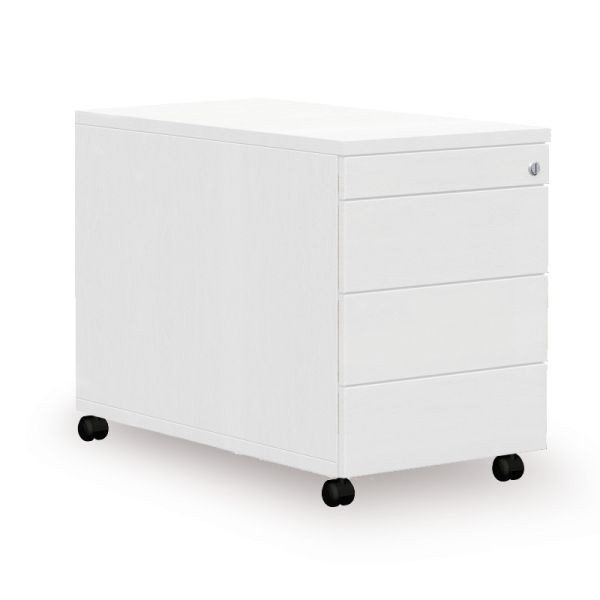 Nowy Styl Rollcontainer 3 Ausziehschubladen + 1 Utensilienschublade 80 BI White, WNSCM318MNZ-00BIBIBI00