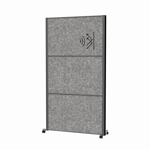 MAUL Stellwandsystem MAULconnecto 3x Akustik dunkelgrau, mobile Version, 9601189