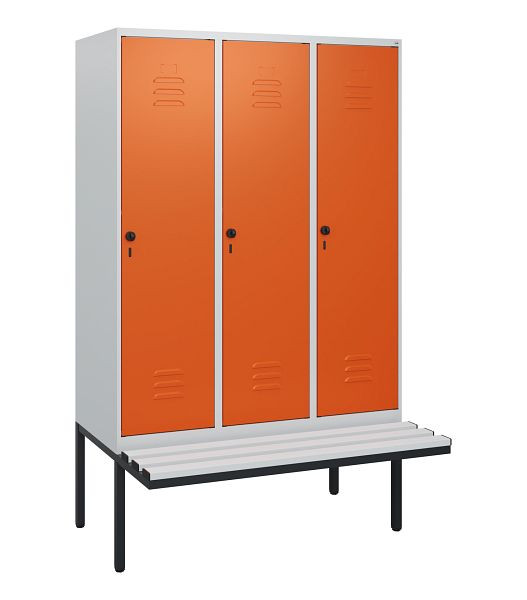 C+P Umkleidespind Classic PLUS, 3 Abteile, 1950x1200x815mm, 7035/2004, Drehriegel, 0800405-32 S10060