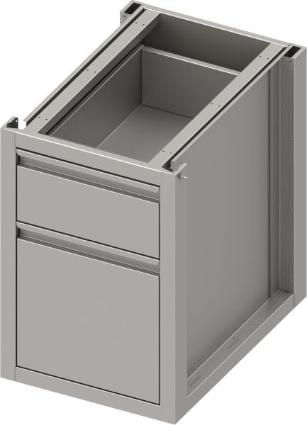 Stalgast Edelstahl Unterschrank Boxversion 2.0 mit zwei unterschiedlichen Schubladen, Sockelbau 450x640x660 mm, BX45653F