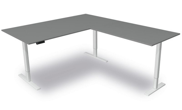 Kerkmann Sitz-/Stehtisch B 2000 x T 1000 mm mit Anbauelement, elektrisch höhenverstellbar von 720-1200 mm, Move 3, Farbe: Grafit, (Montage), 10382612-1