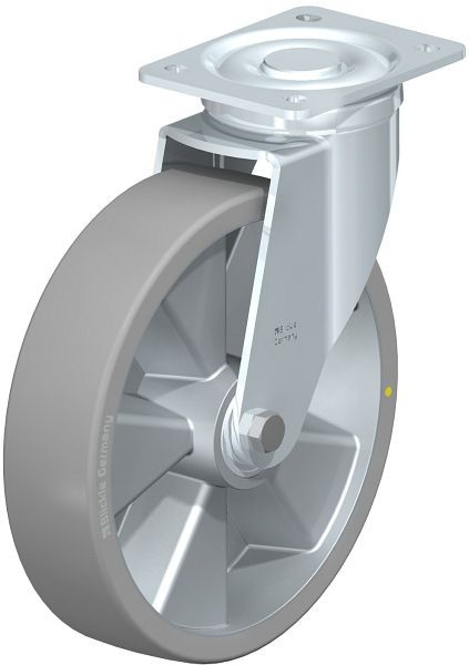 Blickle LH-ALTH 250K-AS Stahlblech-Lenkrolle, Schwerlast-Ausführung, mit Anschraubplatte, Blickle Extrathane®, Grau, 746730