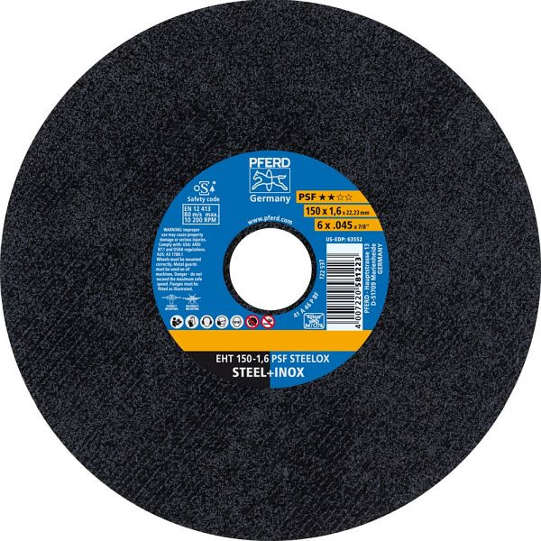 Pferd Trennscheibe EHT 150-1,6 PSF STEELOX, VE: 25 Stück, 61724121